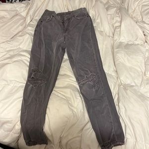 size 0 regular american eagle purple ish gray ripped jeans